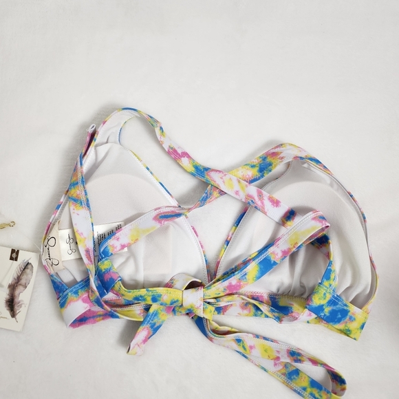 NWT JESSICA SIMPSON tie dye bikini top swimsuit,  multicolor - Picture 4 of 6